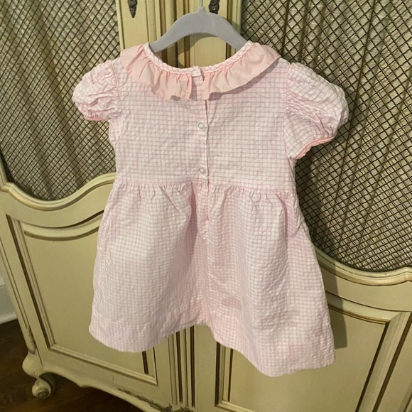 Adorable Smocked Peter Rabbit dress 3T pink check ruffle collar - Picture 6 of 7